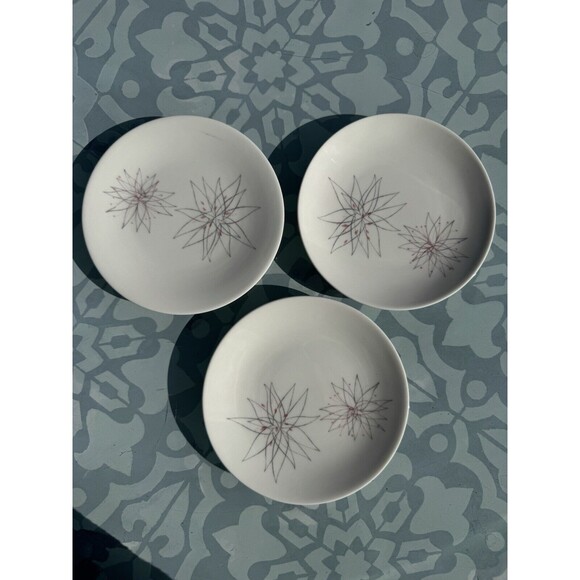 MCM CARIBE CASUALS "PINK FANCY" BREAD & BUTTER PLATES BY CARLOS MONTEZ Set Of 3 - Picture 1 of 7